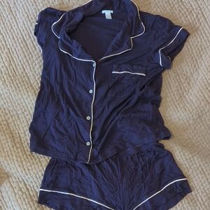 Eberjey Dark Purple Pajama Set